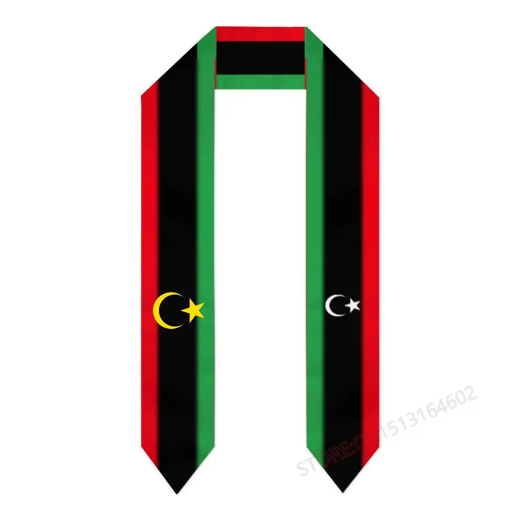 Custom Name Or Logo Libya Flag Scarf Graduation Stole Sash International Study Abroad Class of 2023 Shawl