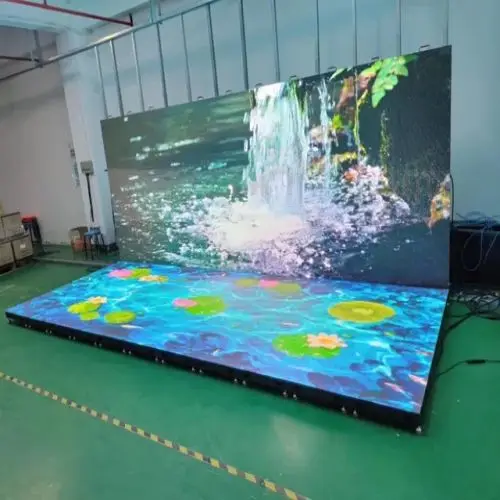 HD P2.976 LED Floor Tile Screen Guide High Load Night Stampede High Brightness Mint Interactive Dancing Electronic Display
