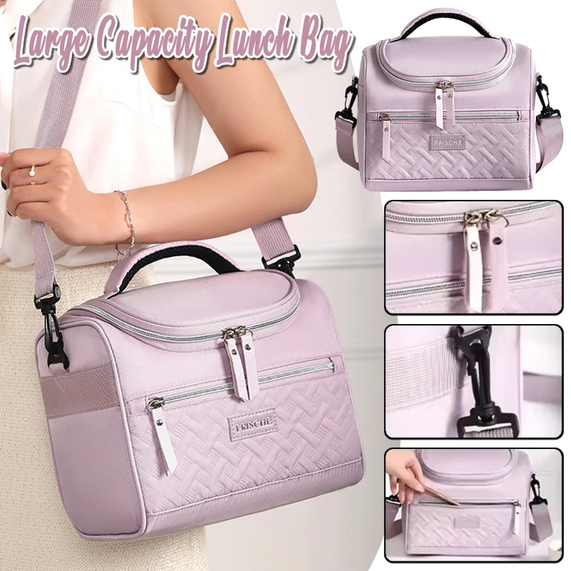 

Premium Insulated Lunch Bag Cooler - Large Durable Polyester Thermal Tote with Padded Shoulder Strap, Easy To Clean for Outdoor