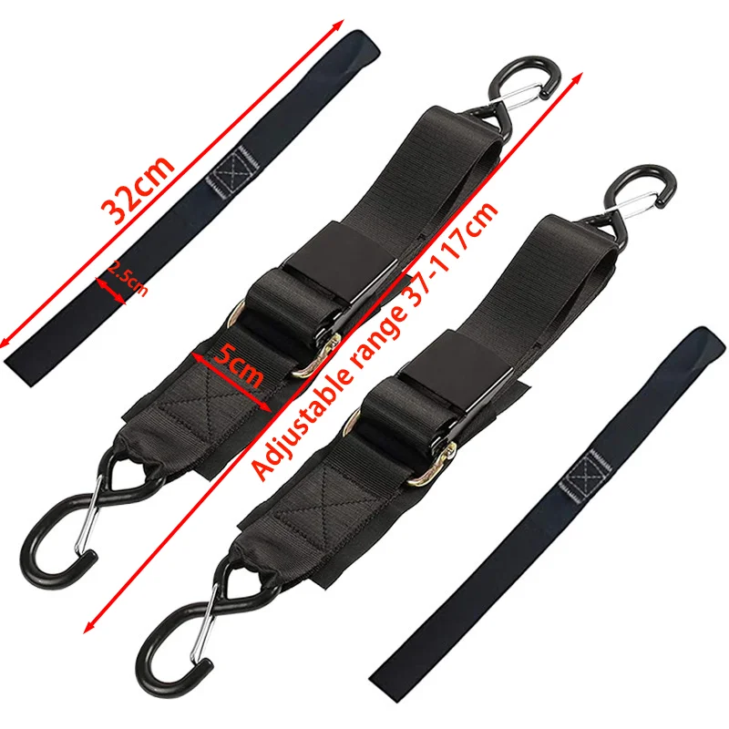 4PCS Boat Trailer Transom Tie-Down Straps,2in x 4Ft Adjustable Transom Straps with Quick Release Buckle