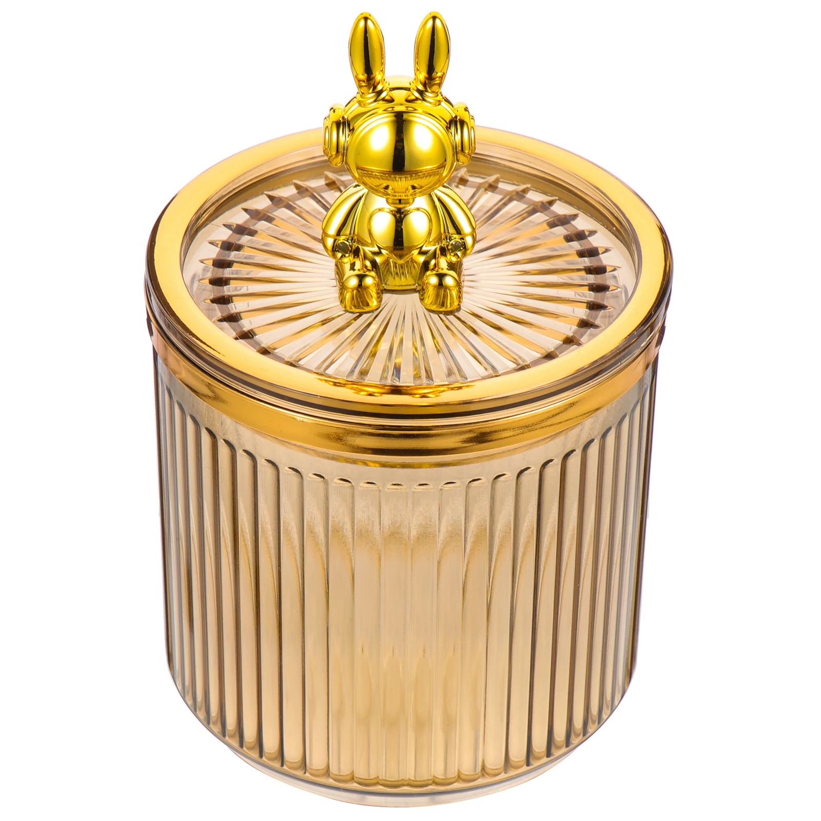 

Space Rabbit Storage Tank Figurine Bunny Organizer Shape Retro Decor Container Jars Decorative Crystal Candy