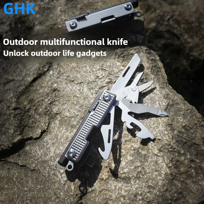 GHK استبدال أجزاء متعددة طقم أدوات يدوية أدوات متعددة صافرة جيب للطي السكاكين EDC بقاء والعتاد دليل ذو طيات أدوات صغيرة