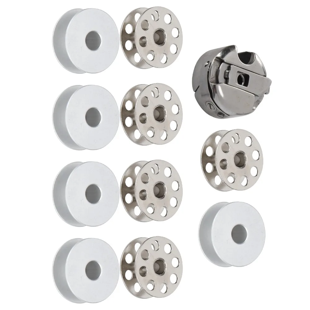 

11 шт. алюминиевых шпулек для промышленных швейных машин, профессиональные универсальные шпулки для промышленного шитья