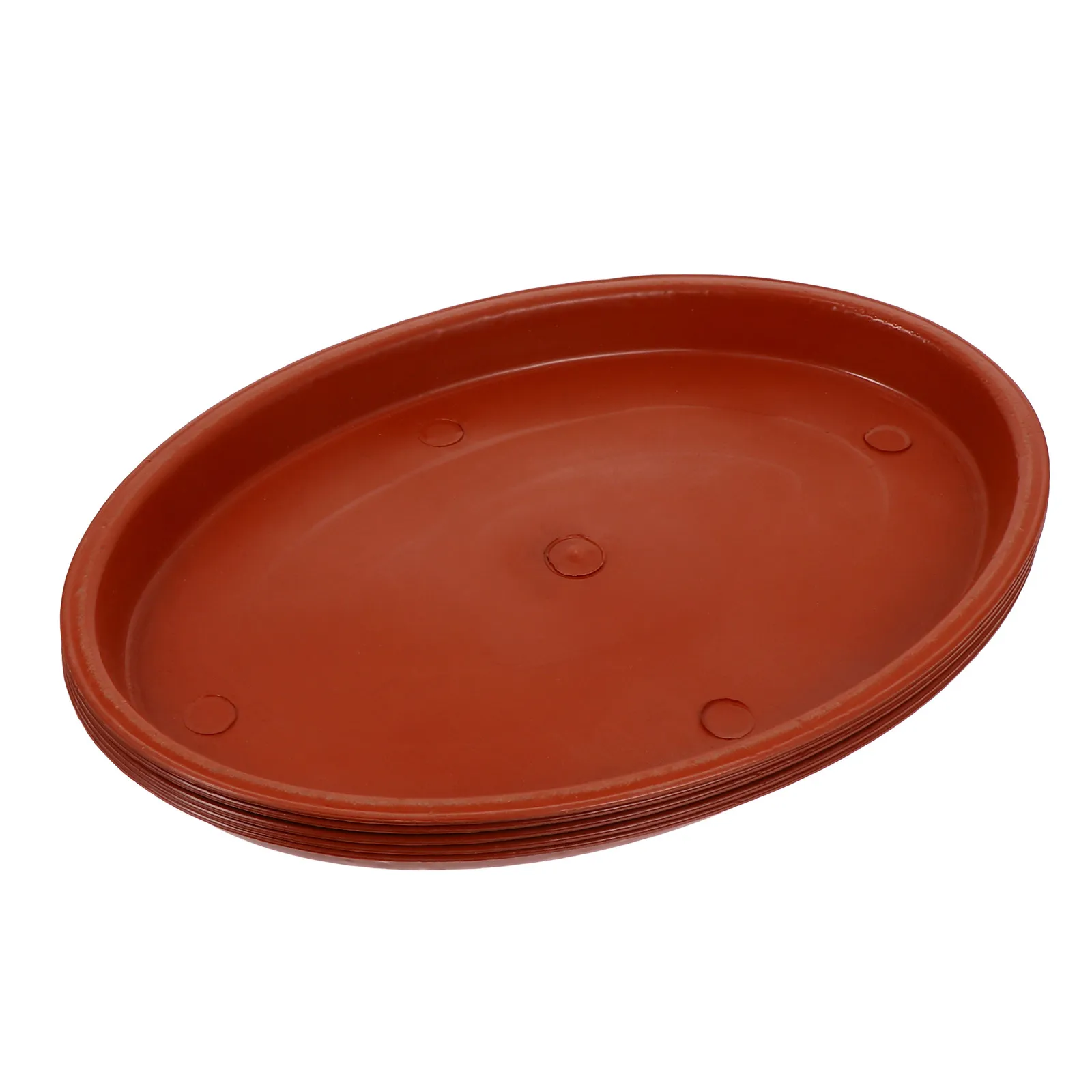 5Pcs Premium Plastic Flowerpot Tray Set Oval Plant Pot Base Trays for Water Drainage Soil Containment Drip Catcher Flower Pot