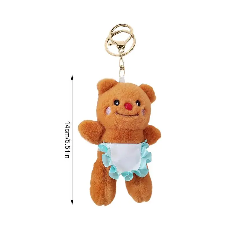 Cute Bear Keychain Bear Plush Stuffed Plushie Toys Keyring Pendant Stuffed Animals Charm Accessory For Backpack Purse Handbag