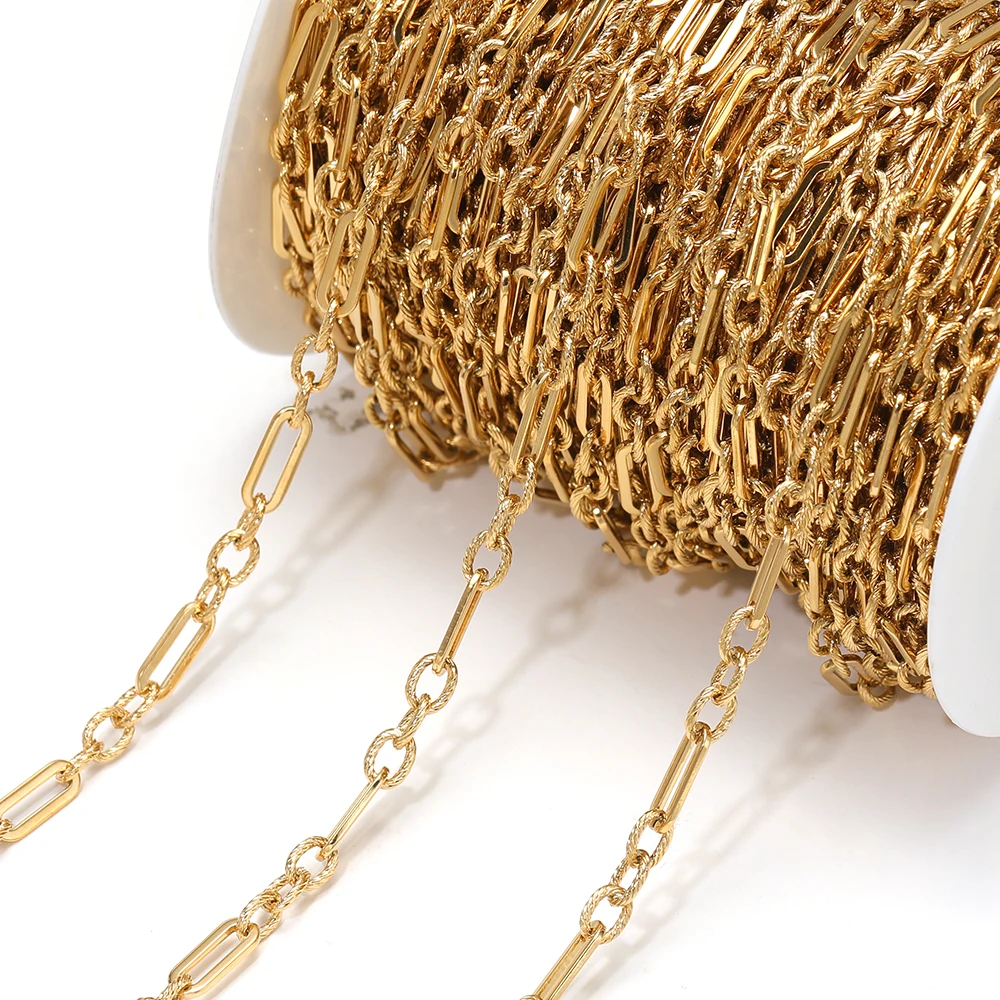 1 Meter Stainless Steel 3:1 O Link Rolo Cable Chains for Hiphop Necklace Bracelet Making DIY Punk Jewelry Bag Chains Accessories
