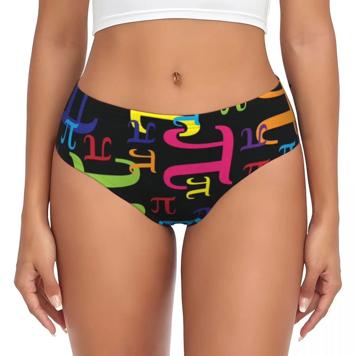 Custom Pieces Of Pi Math Science Brief Panties Women's Breathable Geek Mathematics Underwear