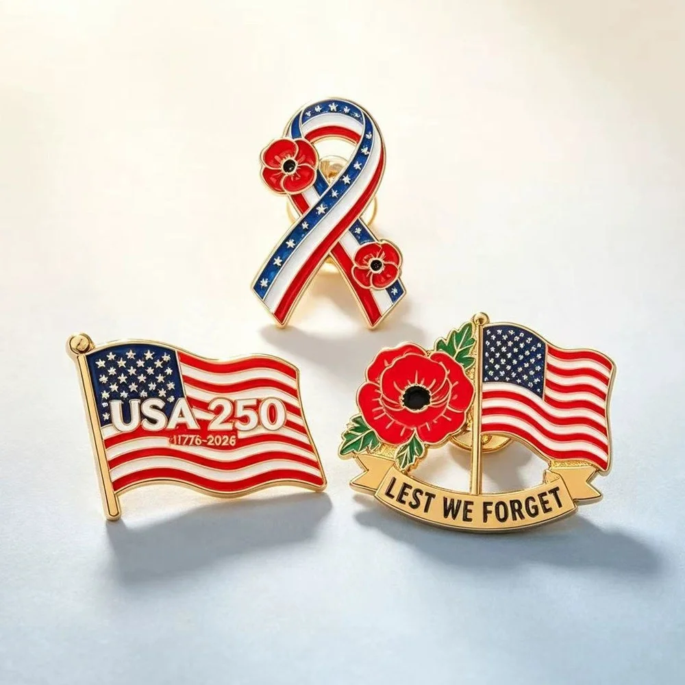 250th Anniversary Of The United States Brooch Metal Lapel Pin American Flag Enamel Pins Badge On Backpack Clothing Accessories