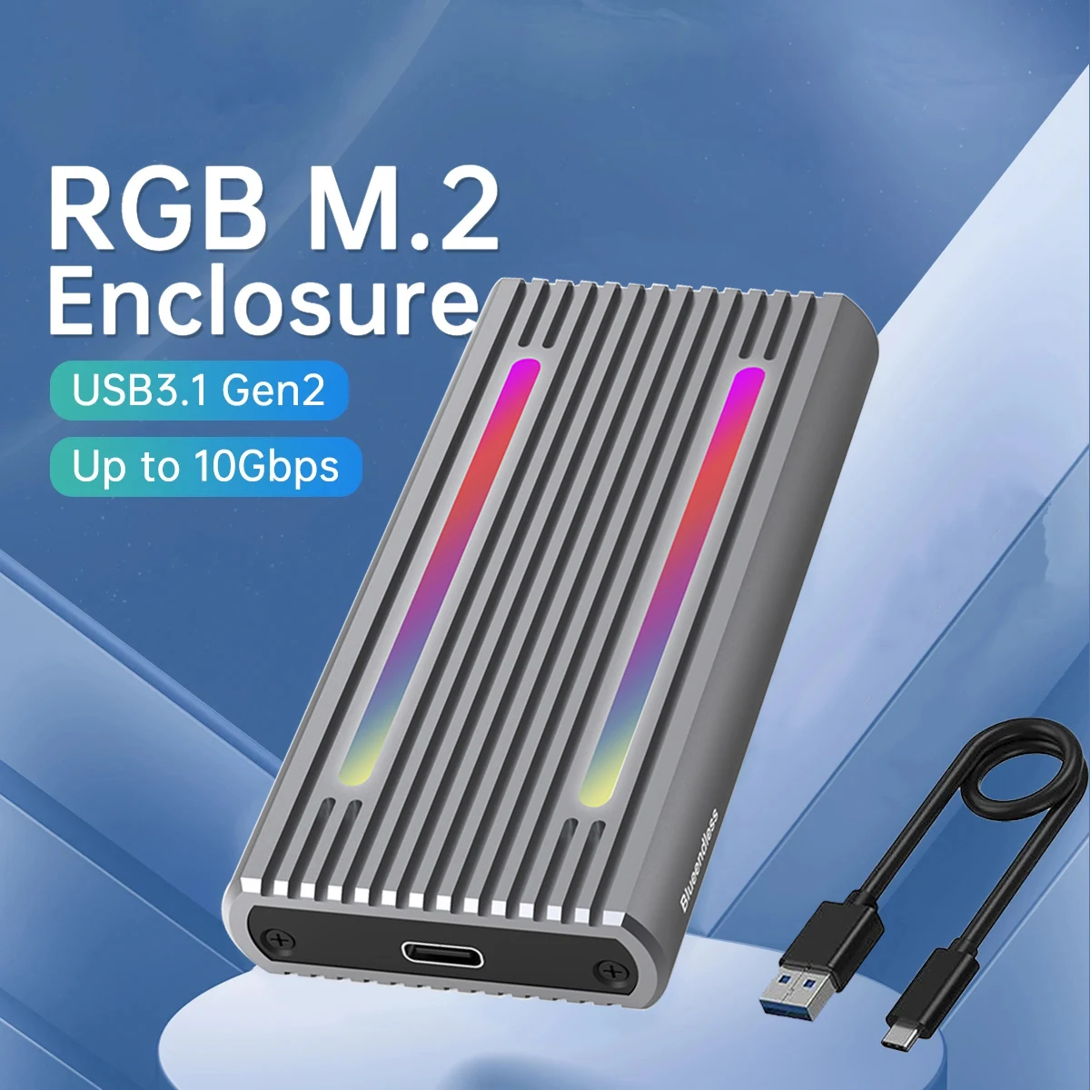 

Aluminum Alloy M2 SSD Case M.2 NVMe SATA 10Gbps USB C 3.2 Gen2 SSD Enclosure Tool-Free External SSD Adapter M Keys and B&M Keys