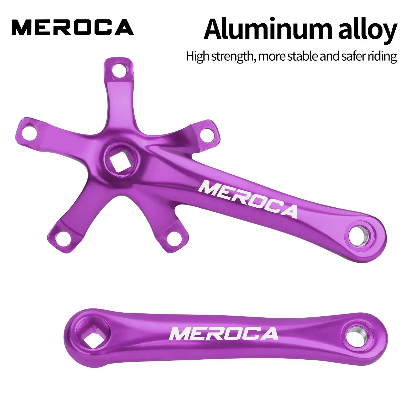 MEROCA Folding Bike Crankset Wide and Narrow Teeth Chainring 45/47/53/56/58T 170mm Length 130BCD Square Hole 5claw Bicycle Crank view 4