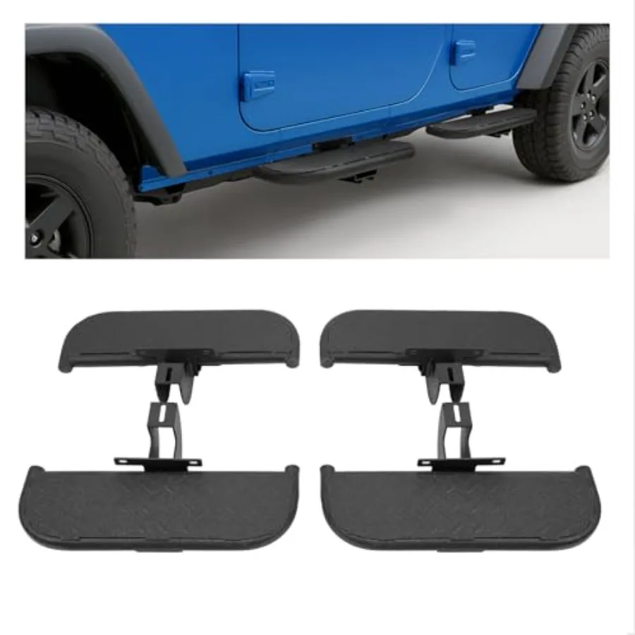 

Side Steps Compatible with 2018-2025 Jeep Wrangler JL Unlimited 4-Door High-Strength Running Boards Steel Step Bars Powder-Coat