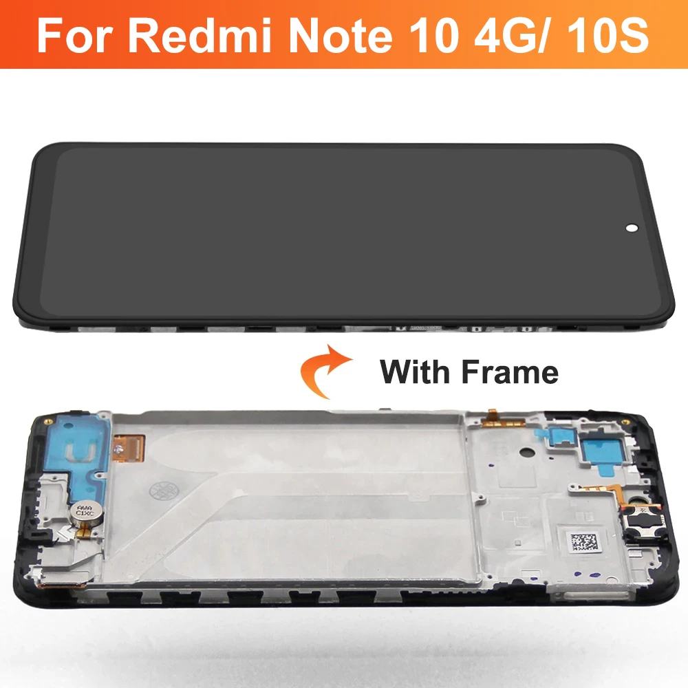 Super AMOLED Screen For Xiaomi Redmi Note 10 M2101K7AI LCD Display With Touch Screen Digitizer Panel For Redmi Note 10S Note10S