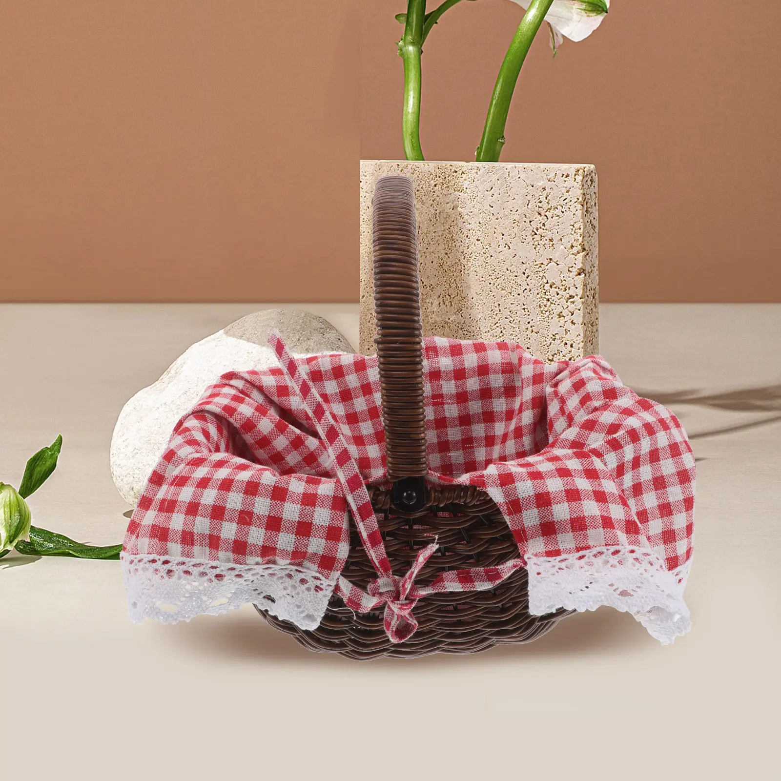 3Pcs Rattan Basket Cloth Liner Replacement Wicker Storage Bin Kitchen Fruit Bread Organizing Picnic Insert Fabric