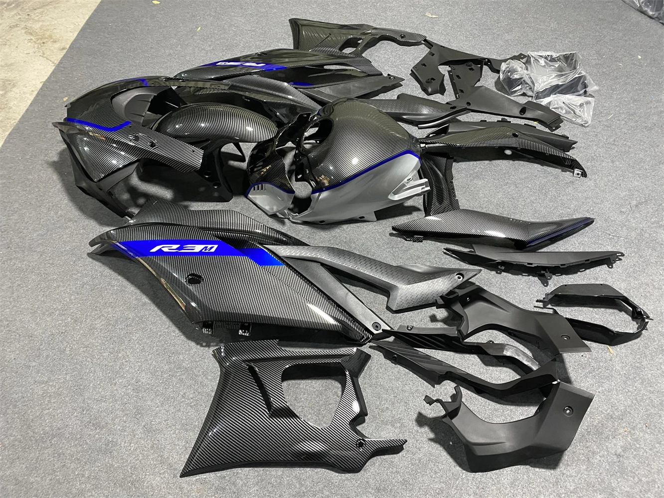 Motorcycle fairing kit for Yamaha R25 19 2021 22 23 year R3 2019 2020 2021 2022 2023 Fairing blue carbon fiber paint