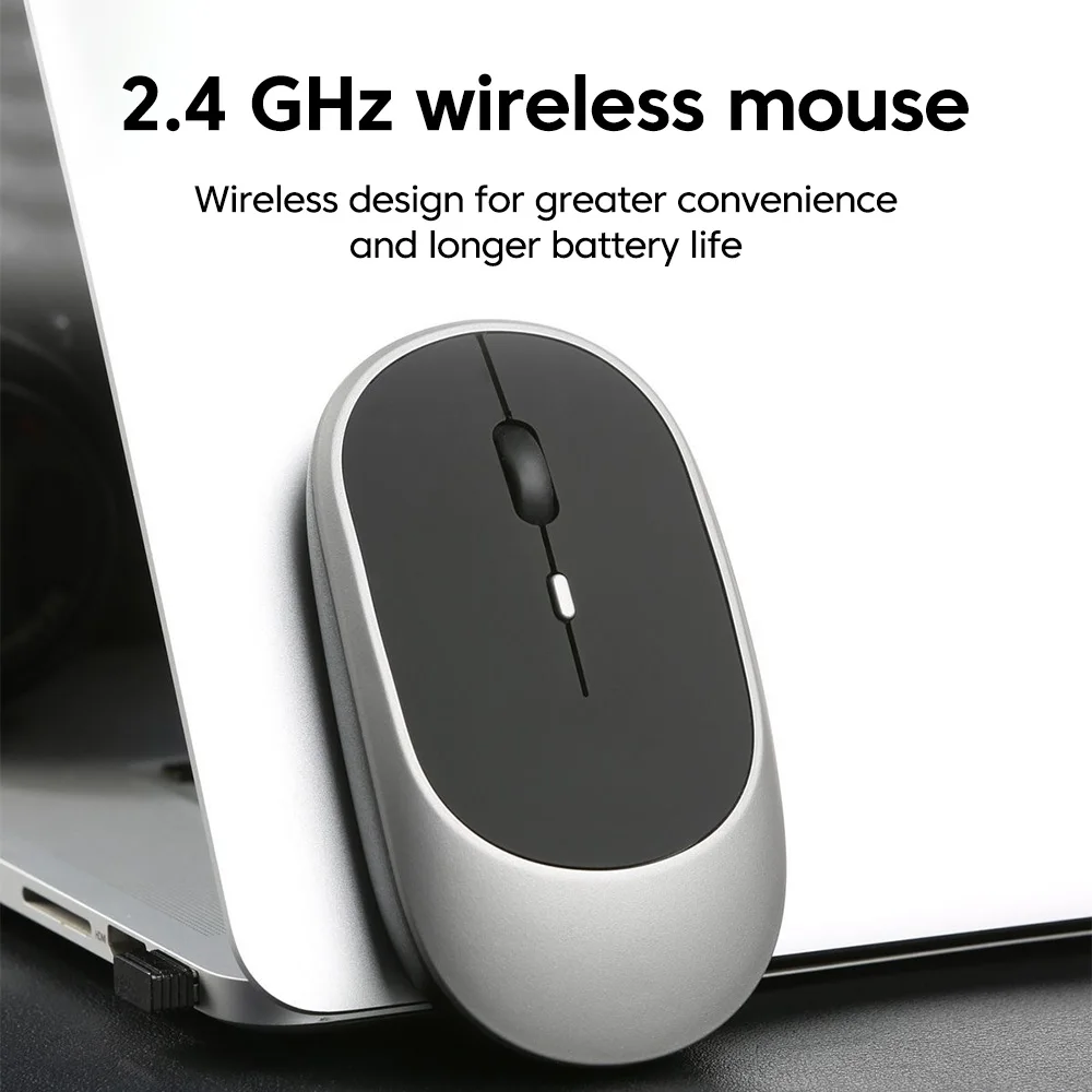 Wireless Mouse Rechargeable Silent Button Mice For PC Laptop Computer Mouse 2.4Ghz Receiver Bluetooth Dual Mode Optical Mice