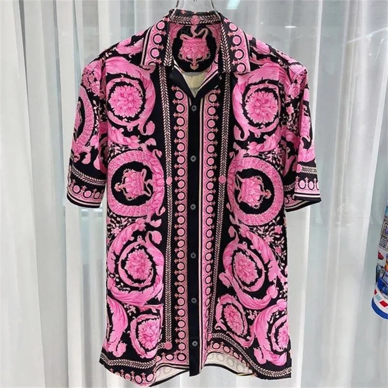 

11 colors luxury men's short sleeve button shirt men's royal tops men's soft premium shirt 2025 hot selling royal shirt