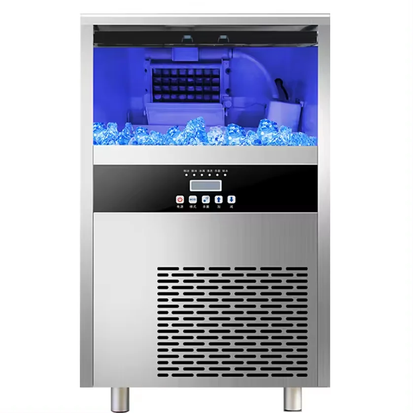 2024  Free-Standing Ice Machine Stainless Steel Commercial Mini Ice Cube Maker Machines