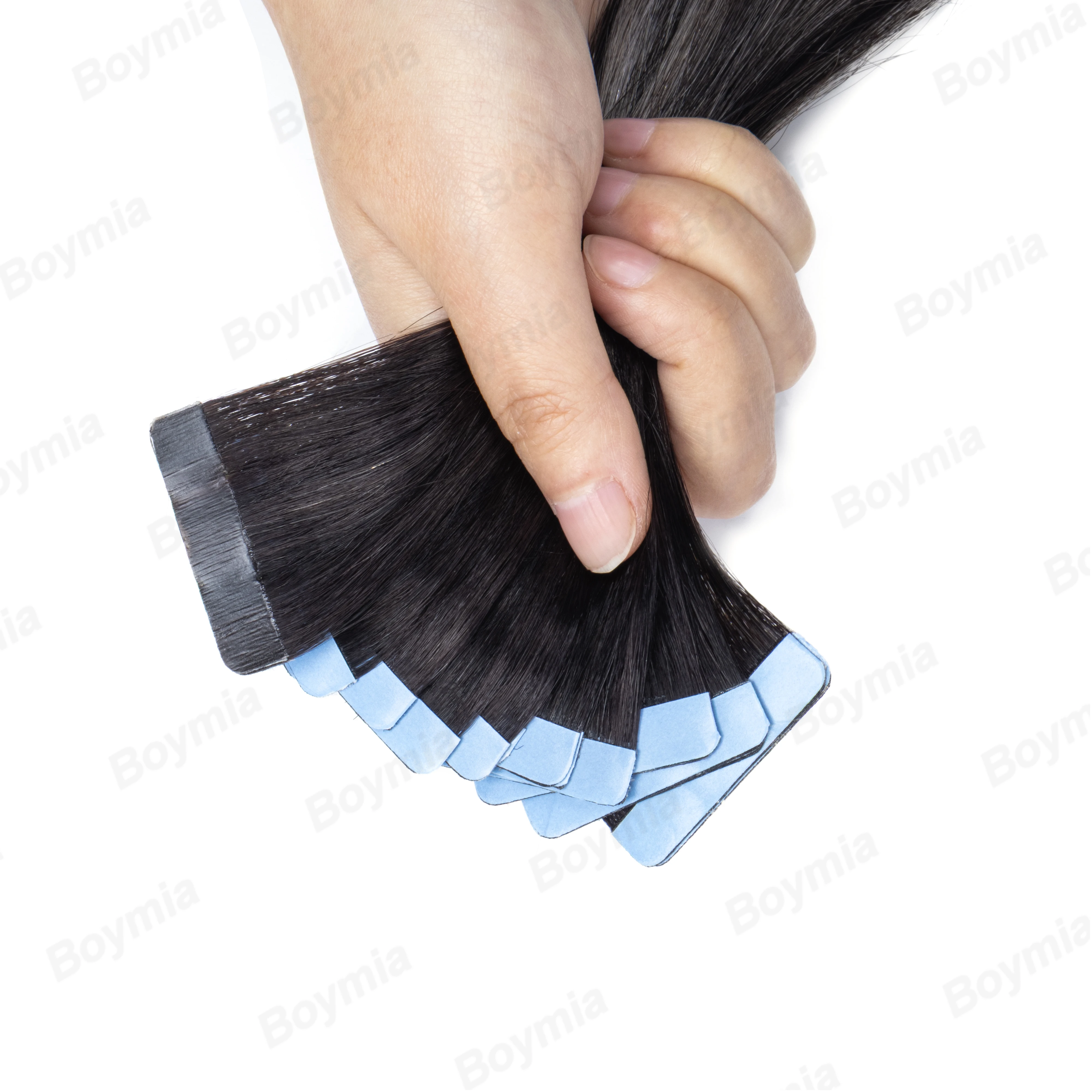 Ombre Tape in Hair Extensions Human Hair Tape in Extensions Balayage Off Black to Silver Mix Black Glue in Human Hair Extensions
