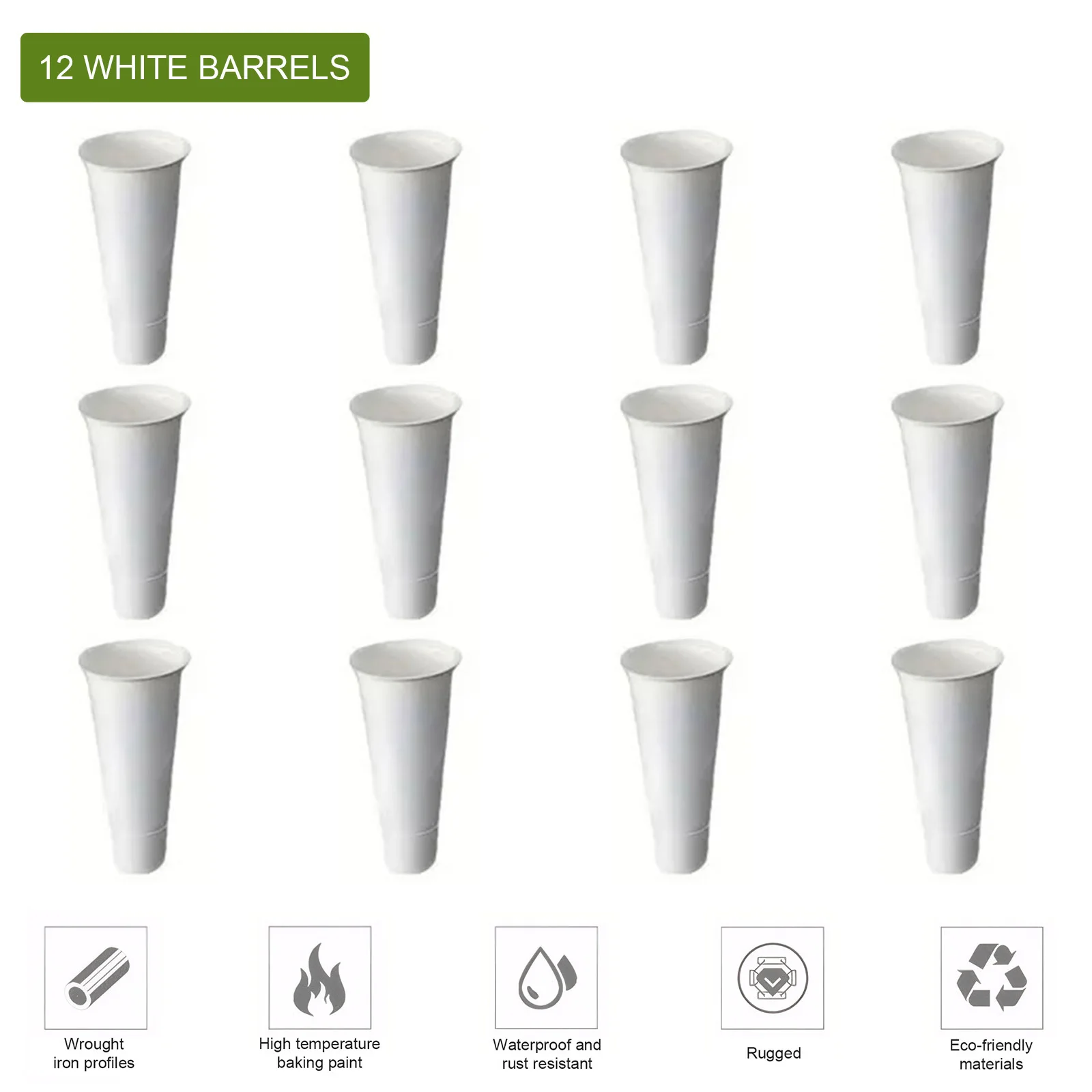 12 PCS Flower Display Stand Buckets (Flower Stand Not Included) Plastic Tapered Buckets Flower Pots for Balcony Garden
