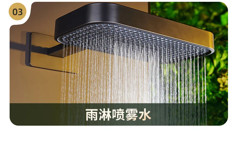 Wall Mounted High Quality 3 functions Three modes Bathroom Rainfall Shower head Luxury 400mm Top Shower sprayer Nozzle NEW