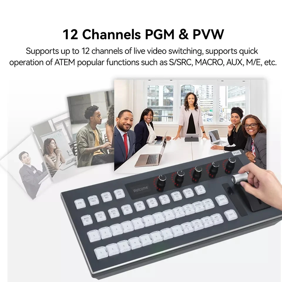 Atem controller black magic switchboard control panel livestream atem mini camera blackmagic vMix software video switcher