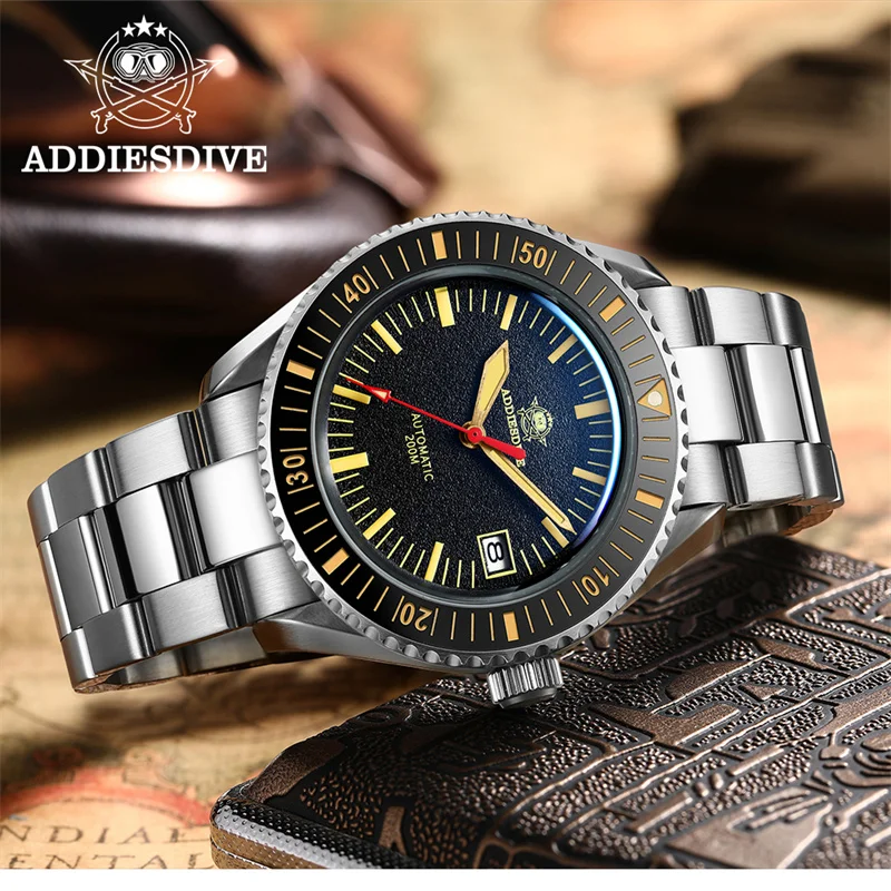 

ADDIESDIVE Men's Automatic Watch Sapphire Glass Waterproof Wristwatch Super Luminous Ceramic Bezel Men's Mechanical Watches