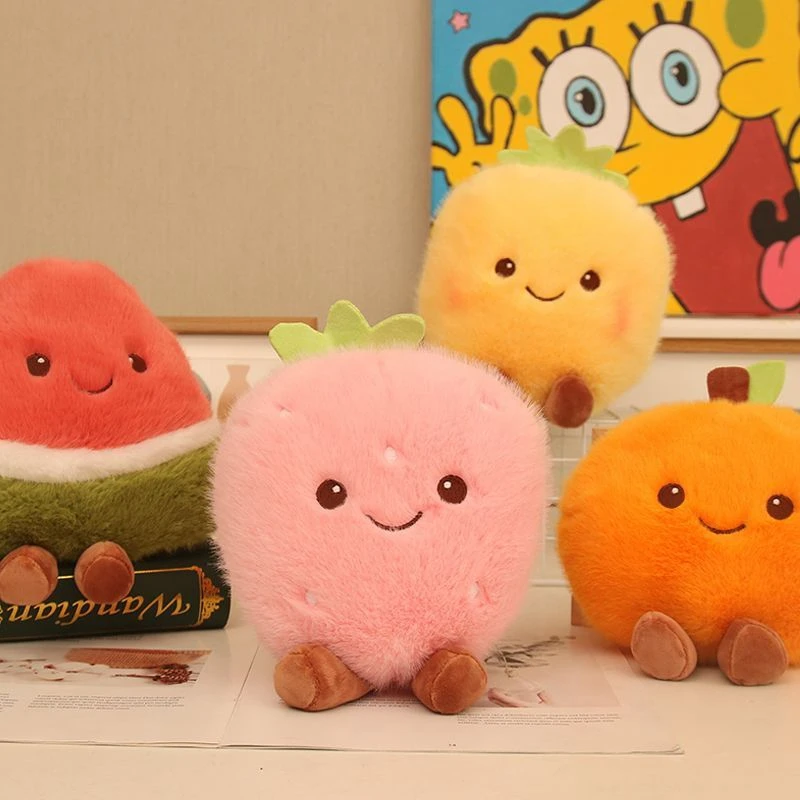 22 cm süßes, superweichhaariges Pflanzenfrucht-Plüschtier mit Ananas, Erdbeere und Wassermelone als Geburtstags- und Weihnachtsgeschenk