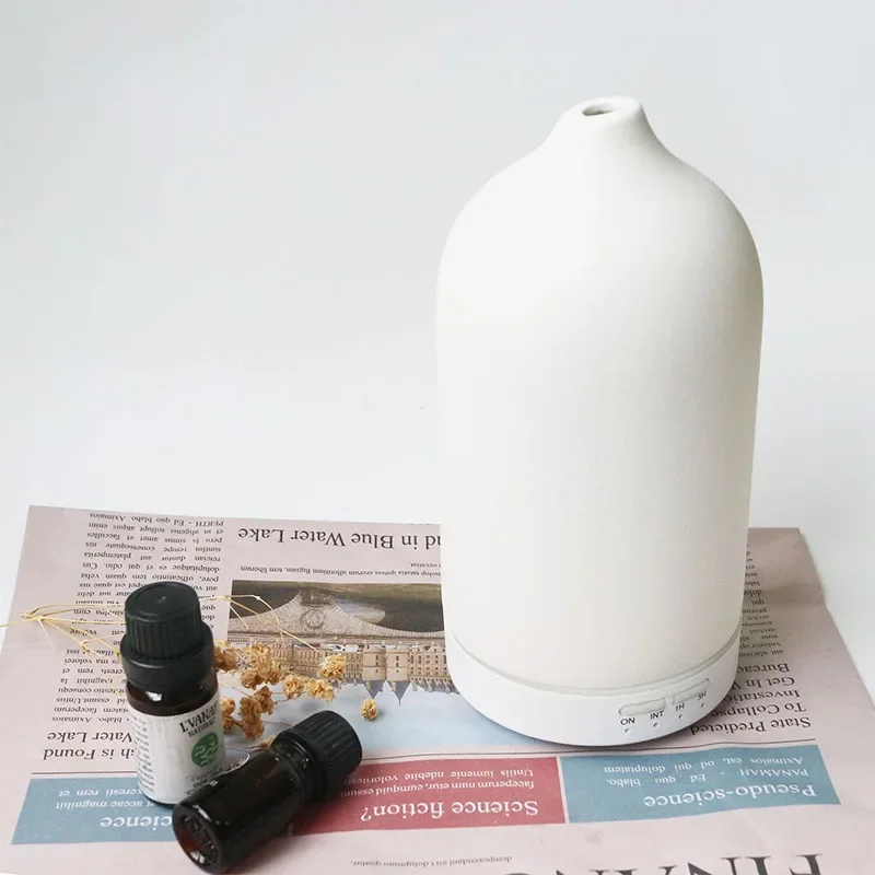 Diffuseur d'huile essentielle d'aromathérapie en céramique, humidificateur d'air à ultrasons avec mi