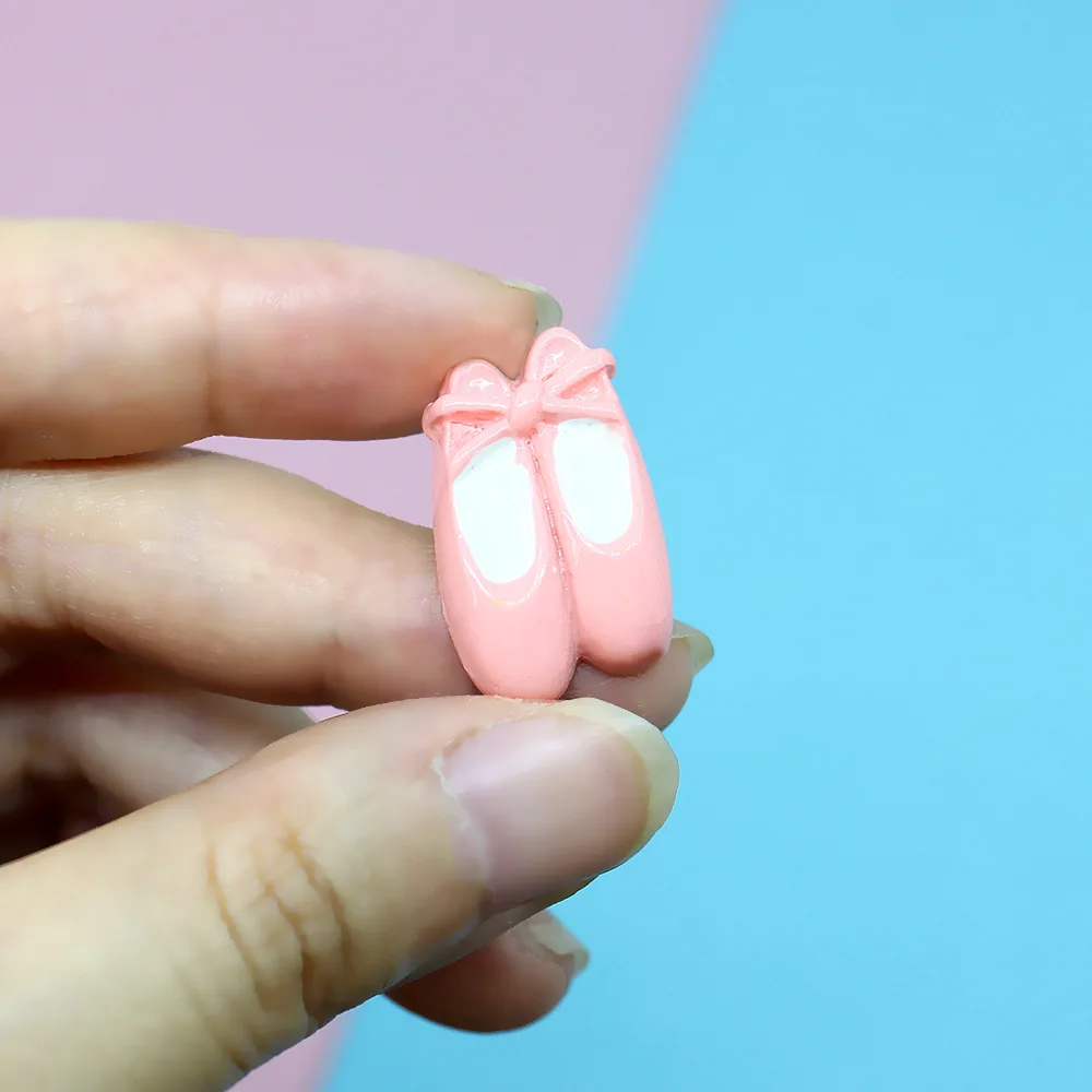10pcs Resin Diy Mini Ballet Shoes Flatback Cabochon Miniatures DIY Accessories Scrapbooking Material