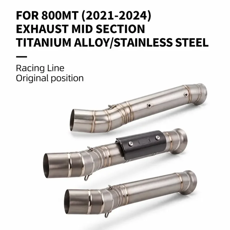 Slip On Exhaust for CFMOTO 800MT CF800-5A 2021 2022 Motorcycle Titanium Alloy Middle Tube Link Pipe Moto Modify Escape