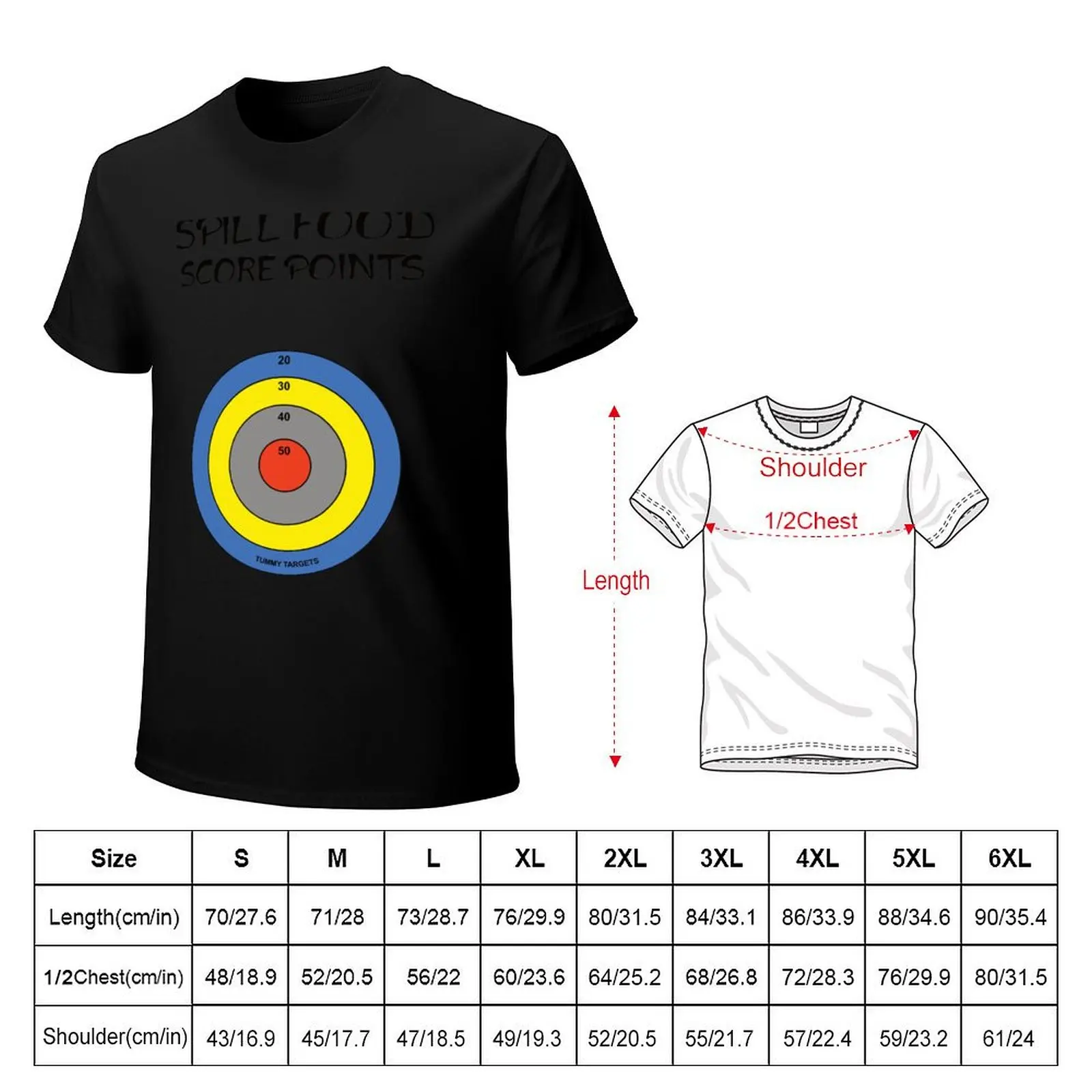 Tummy Target for messy eaters who spill food T-Shirt Work Wear Lightweight Tee