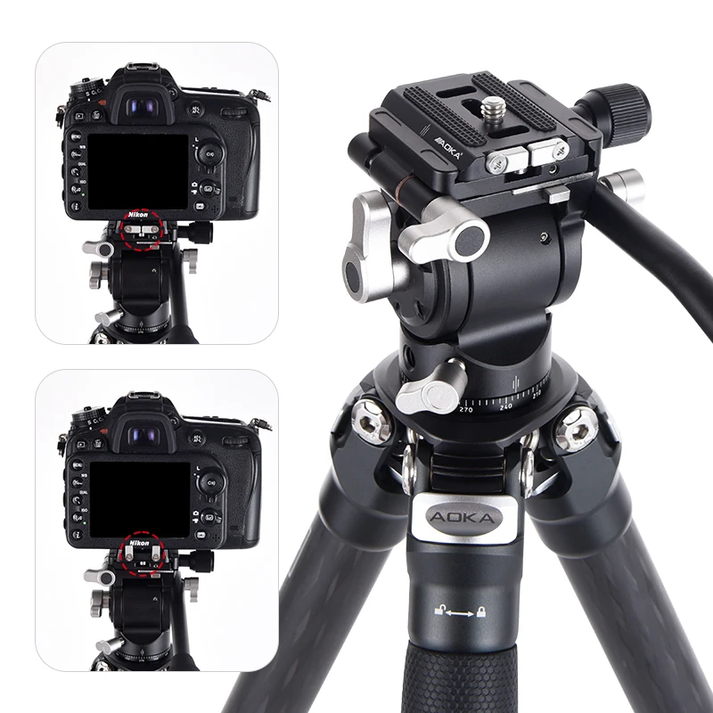 AOKA ST-3 محول Gimbal Pan Tilt Head لحامل ثلاثي القوائم Monopod