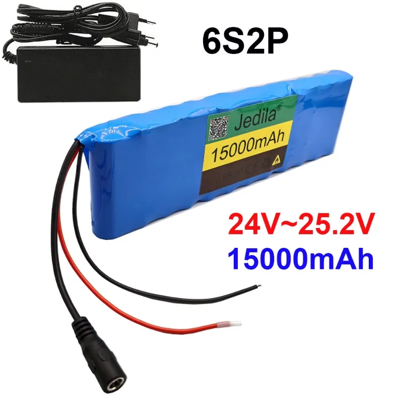 

6s2p 24V 15.0Ah 18650 lithium-ion battery pack 25.2v 15000mAh lithium-ion battery pack with BMS+charger