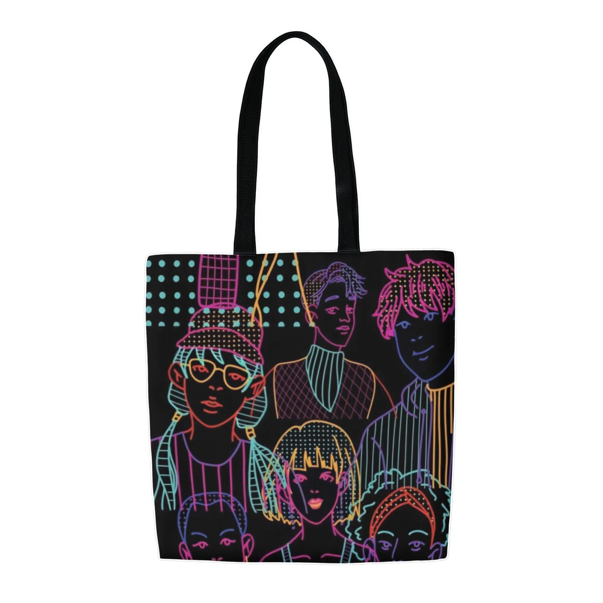 Borsa da donna versatile in tela stile hiphop Borsa a tracolla design per persone nere Grande riutilizzabile adatta per lo shopping e la strada