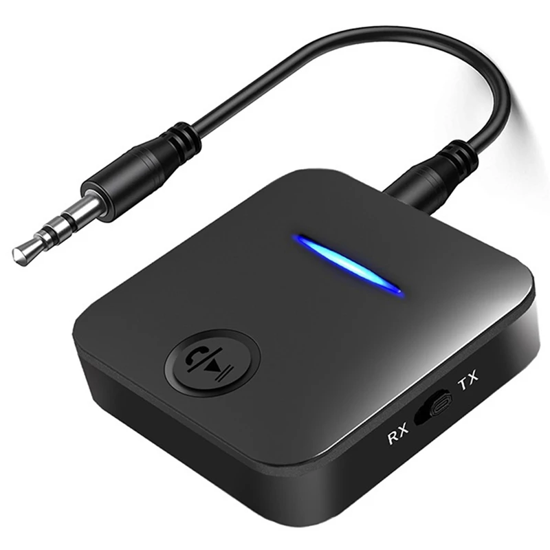 Bluetooth Transmitter Receiver, 3.5Mm Jack Bluetooth 5.1 Auxiliary Audio Wireless Adapter For PC TV Headset Car Computer