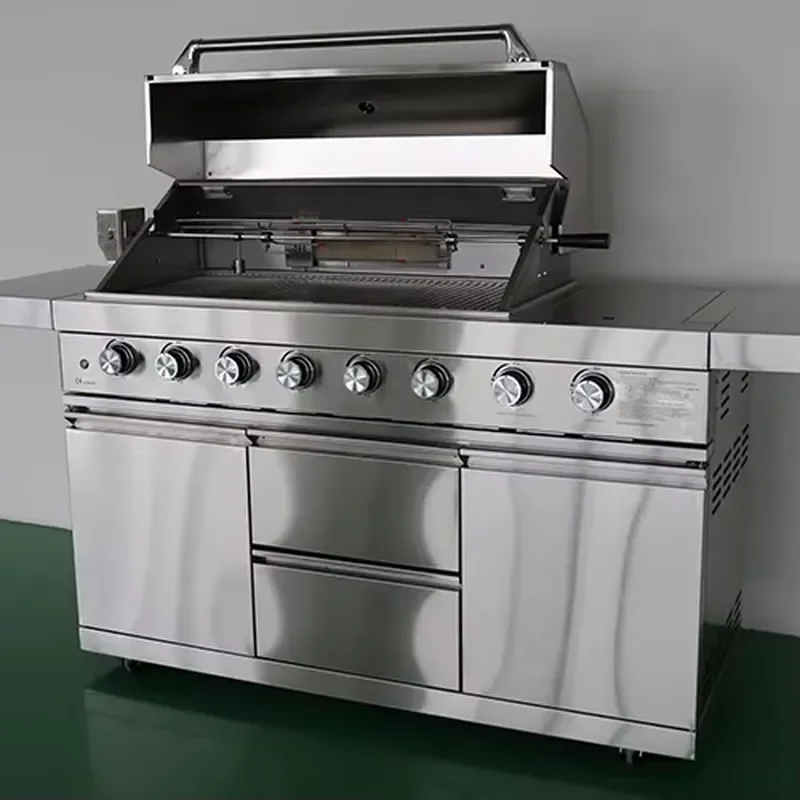Popular Garden Barbecue Grill Outdoor Charcoal Bbq Grill Commercial Heavy Gill With Trolley High Quality S.s 304
