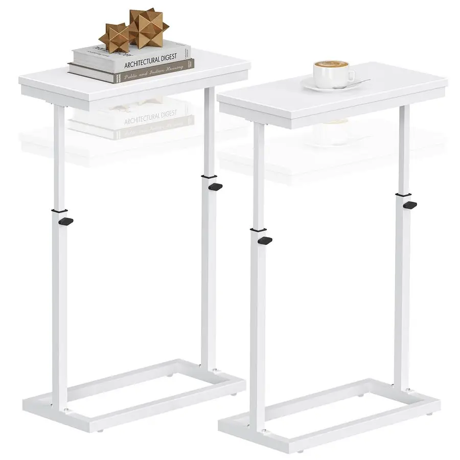 

Приставной столик, высокий столик для дивана, столик для гостиной, спальни, белый TB01BW0832