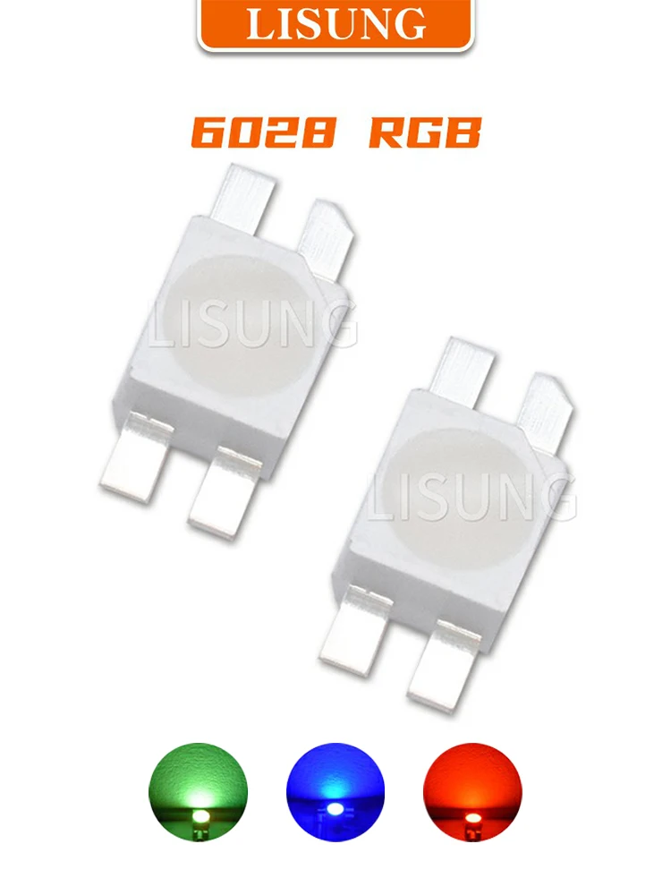 100 sztuk/worek SMD 6028 RGB LED Smt 3528 LED Counterpost dioda LED Chip oświetlenia koraliki RGB klawiatura mechaniczna koraliki do lampy