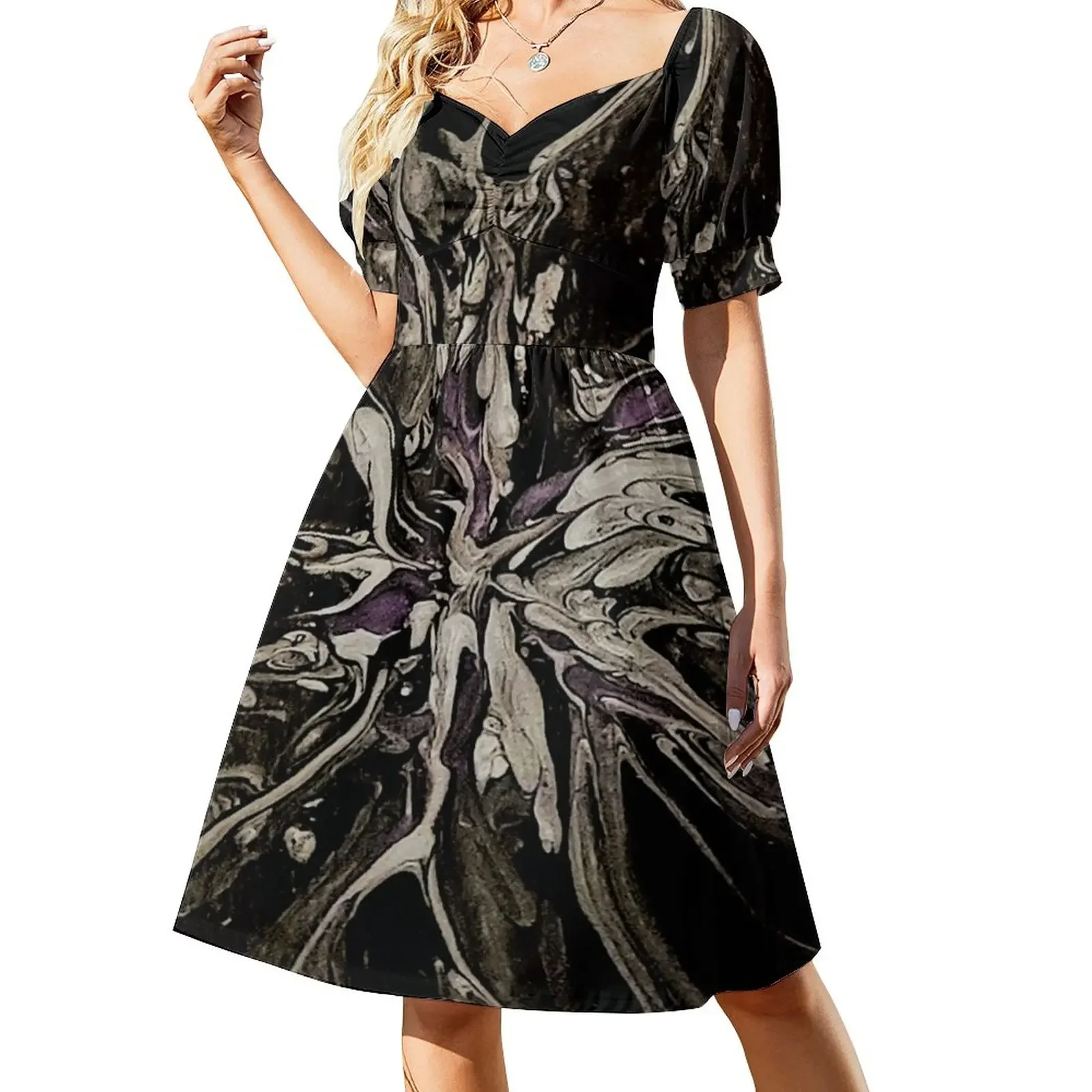 

Black Splash Short-Sleeved Dress summer clothes for women Women's long dress summer dresses women 2025