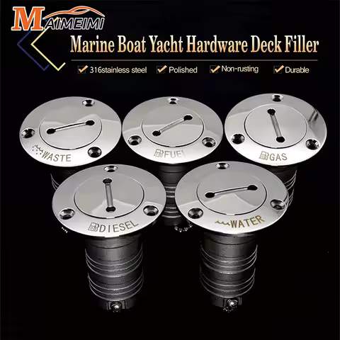 1.5" 2 inch 316 Stainless Steel Marine Boat Hardware 38mm 50mm Fuel Deck Filler Fuel Water Waste Diesel Gas Key Cap Fuel Water