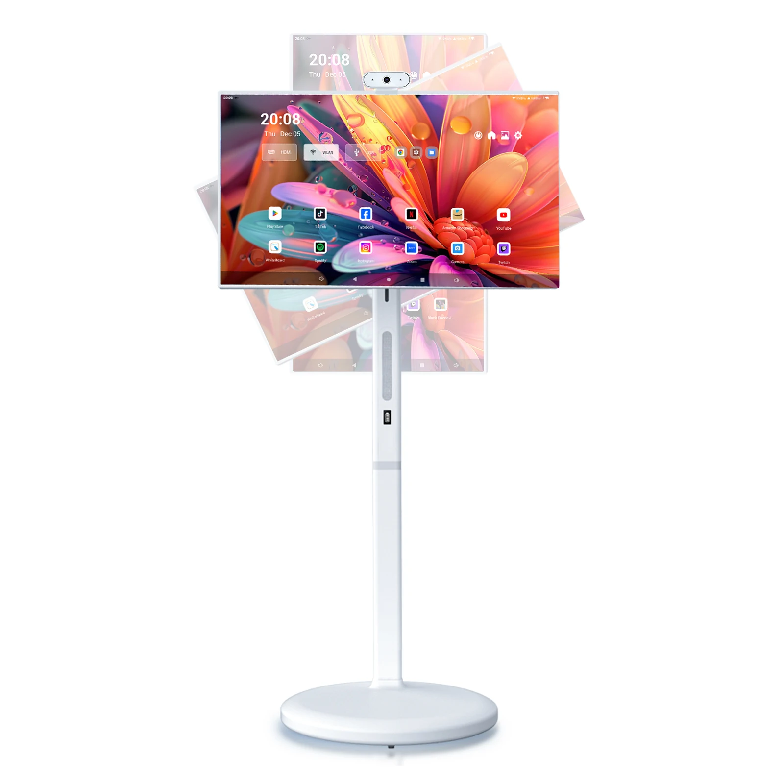 

32-Inch Portable Android 13 TV Incell Touch Panel Rotatable Vertical Display Built-In Battery LED White for Home Office Fitness