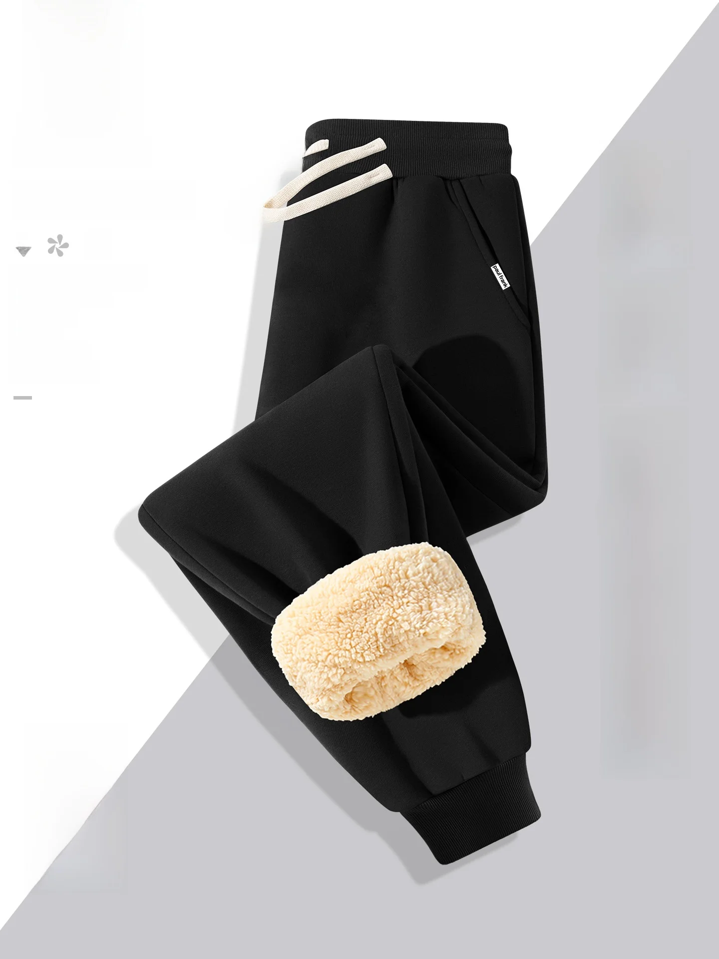 

Мужские зимние теплые брюки из хлопка и полиэстера с начесом, на флисовой подкладке, с манжетами, повседневные, молодежные, модные, цвета кэмел