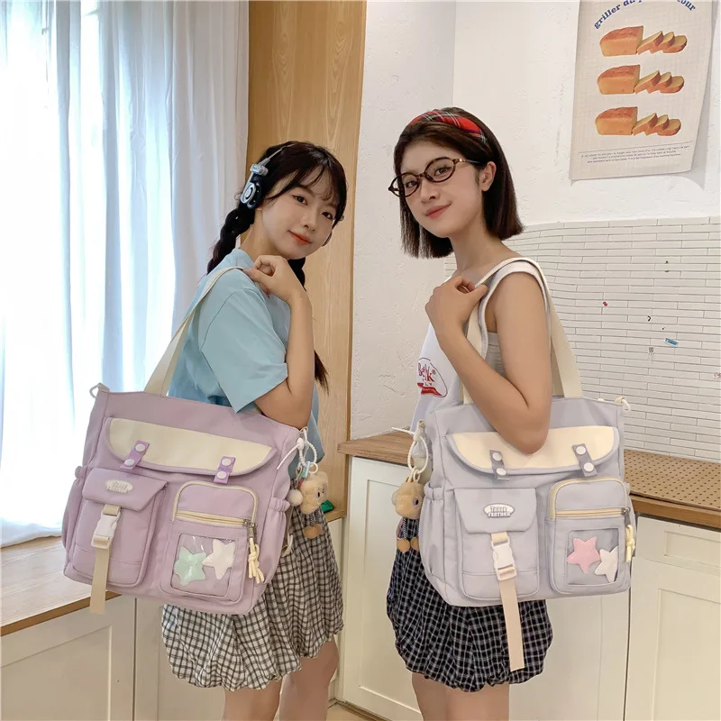 

Nylon Waterproof Canvas Women Handbags Shoulder Bag Japanese Ladies Messenger Bag Student School Crossbody Bags for Girl Satchel
