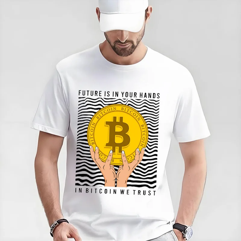 0404 Crypto style Gift t shirt for Crypto Traders BTC Fan Bitcoin Symbol tee 100% cotton printed Graphic clothesAll size tops