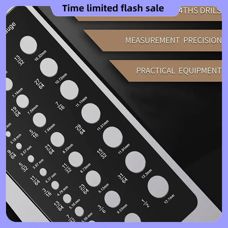 A40T 2X Calibro per punta da trapano da 1/16 pollici a 1/2 pollici, dimensioni della vite e calibro per filettatura pollici e calibro per trapano decimale Guida alle dimensioni della punta da trapano