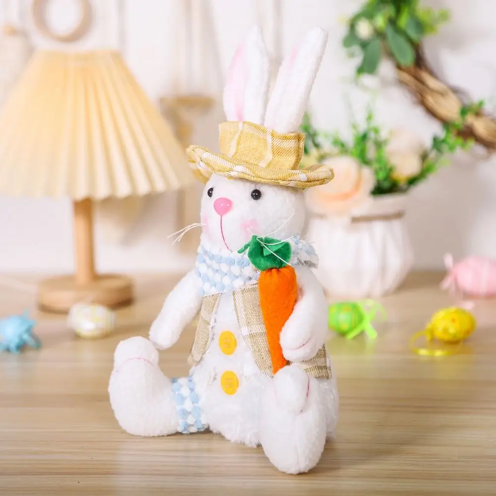 

Creative Easter Bunny Ornament Cute Soft Easter Rabbit Cartoon Sitting Figurine Easter Rabbit Ornament Party Scene Prop