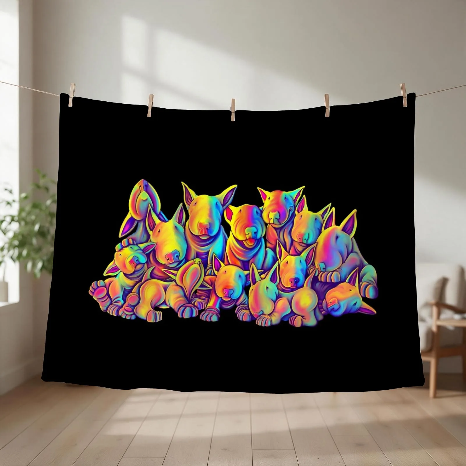 Group of Bullterriers Throw Blanket couch cozy soft plush fuzzy picnic outdoor blanket