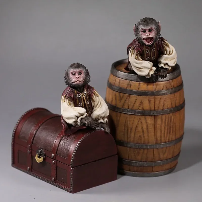 Spot 1/6 Pirate Monkey Simulation Animal Model Scene Figure Collection Ornament