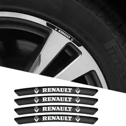 4 Stuks Aluminium Auto Wielnaaf Strepen Velg Sticker Decoratie Accessoires Voor Renault Sport Stofdoek Megane 2 3 Auto accessoires