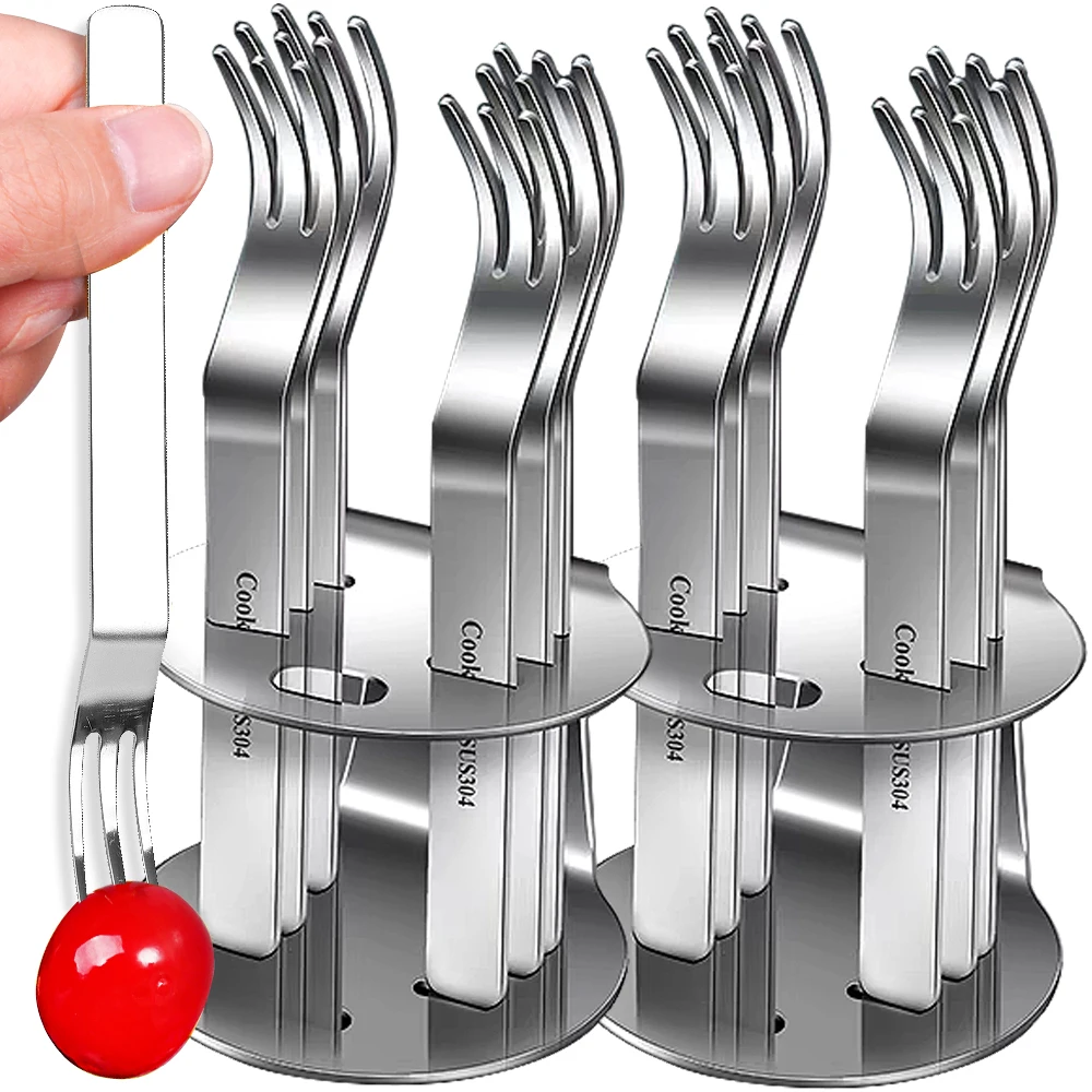 Stainless Steel Fruit Fork Gold Silver Coffee Cake Dessert Salad Snack Forks Afternoon Party Silver Cutlery Kitchen Tableware